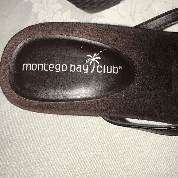 Montego Bay Club wedge sandals brown carbochon 8.5 FIRM on PRICE - Picture 2 of 6